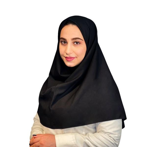 مقنعه اداری،دانشجوئی قد80 سانت مشکی، نخی سبک