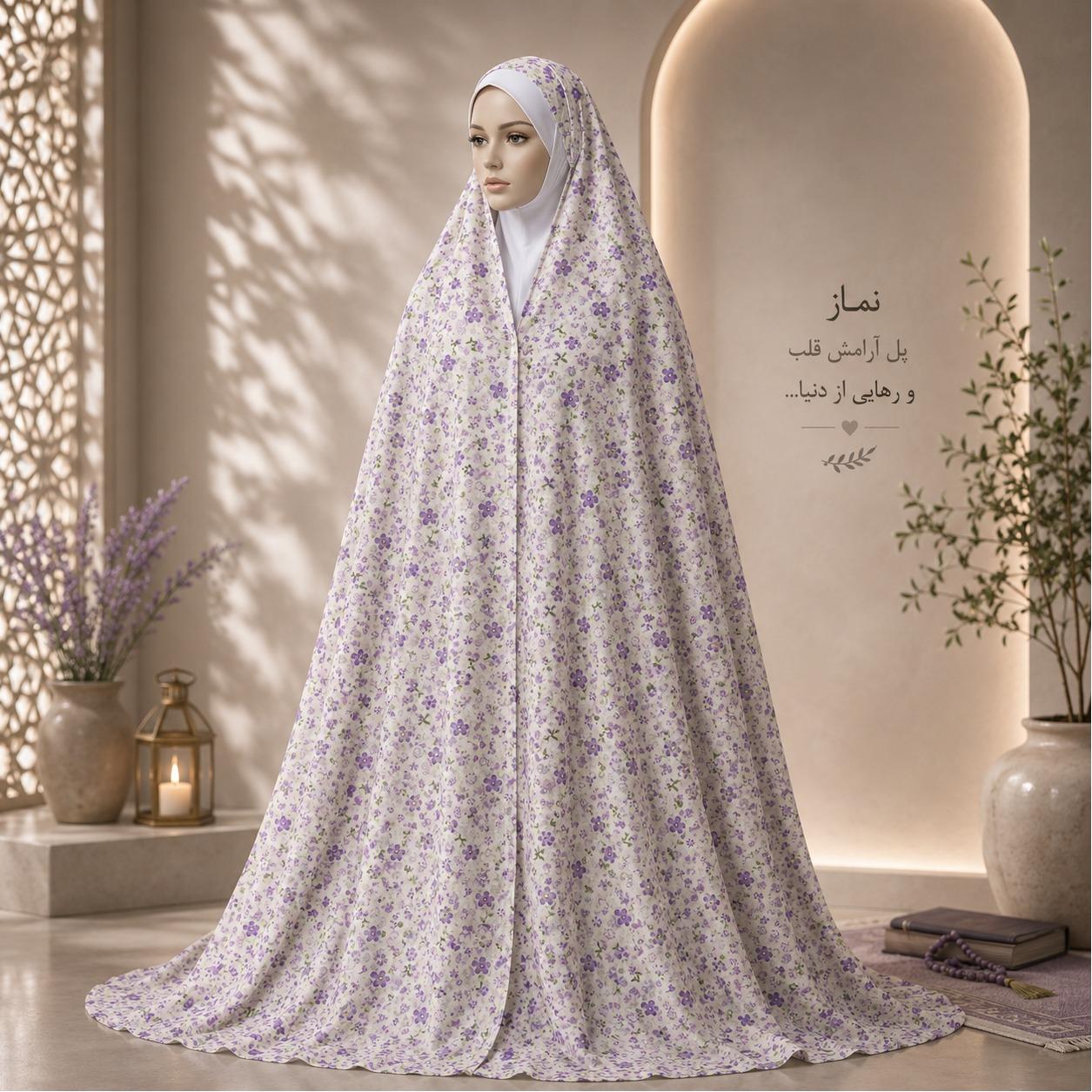چادرنماز سنتی ساده نخی، سبک،قد155 سانت