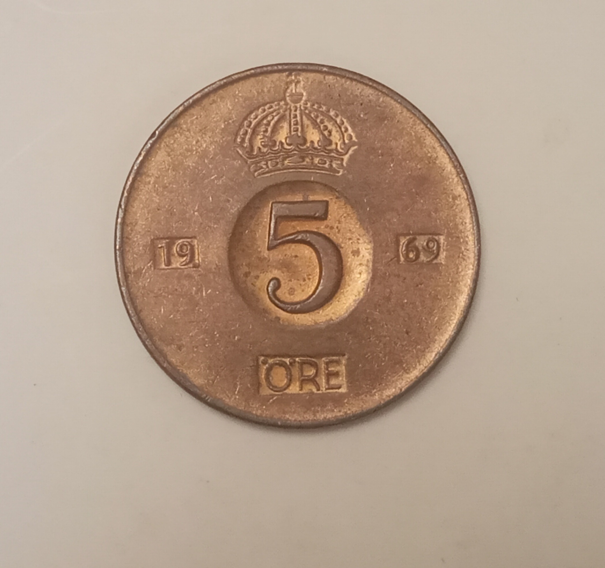 سکه کمیاب 5 اوره سوئد 1969