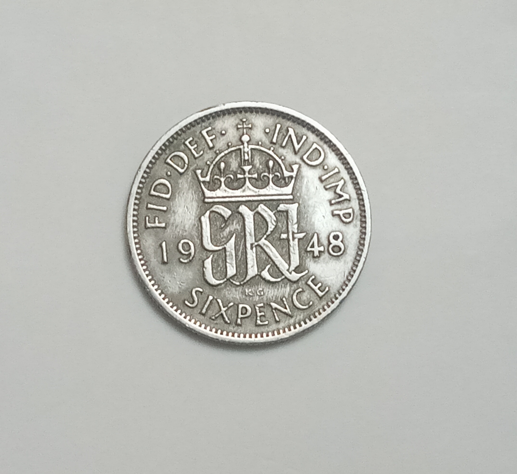 سکه بسیار کمیاب 6 پنس بریتانیا جرج ششم 1948