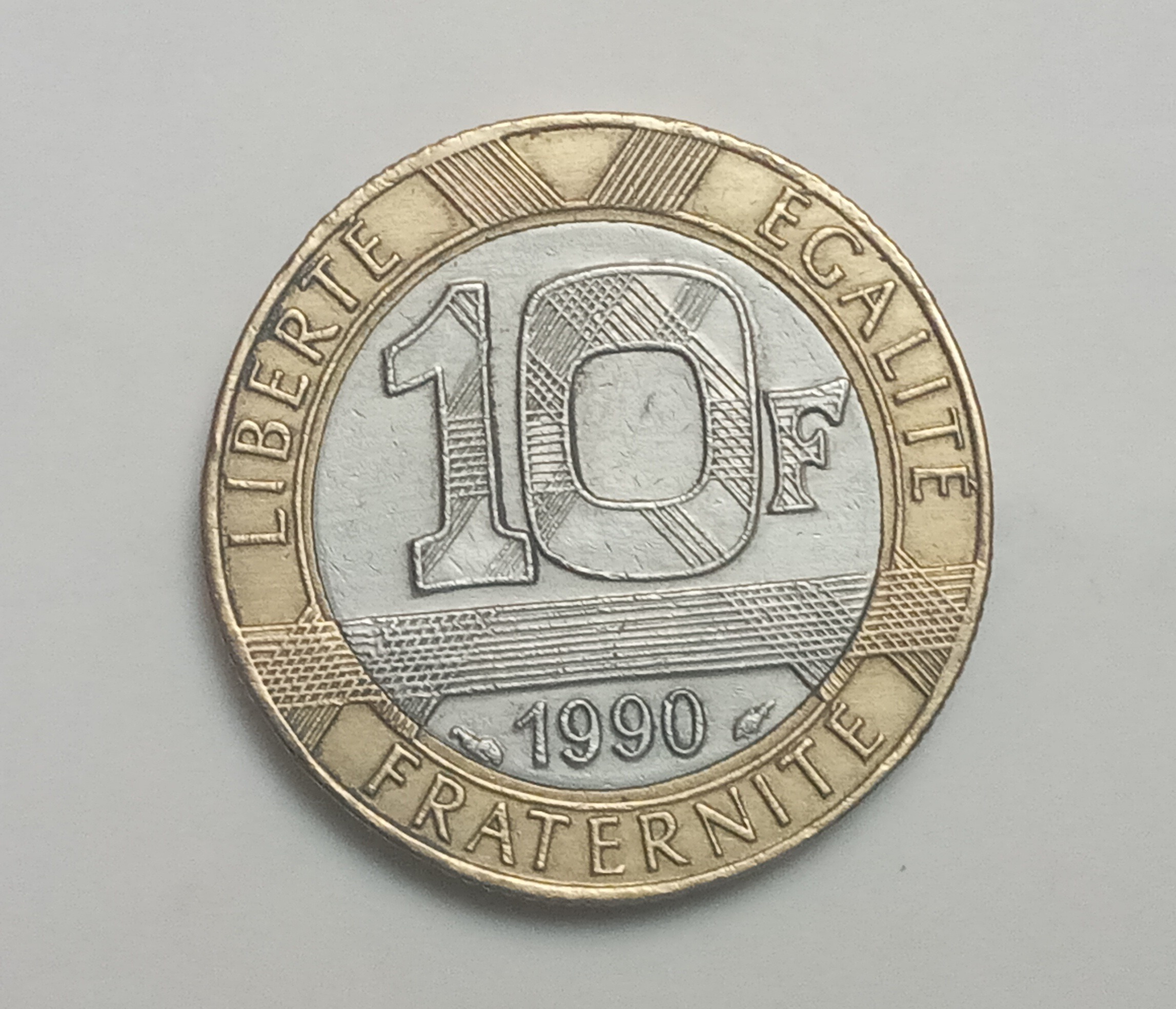 سکه زیبا و کمیاب 10 فرانک فرانسه 1990