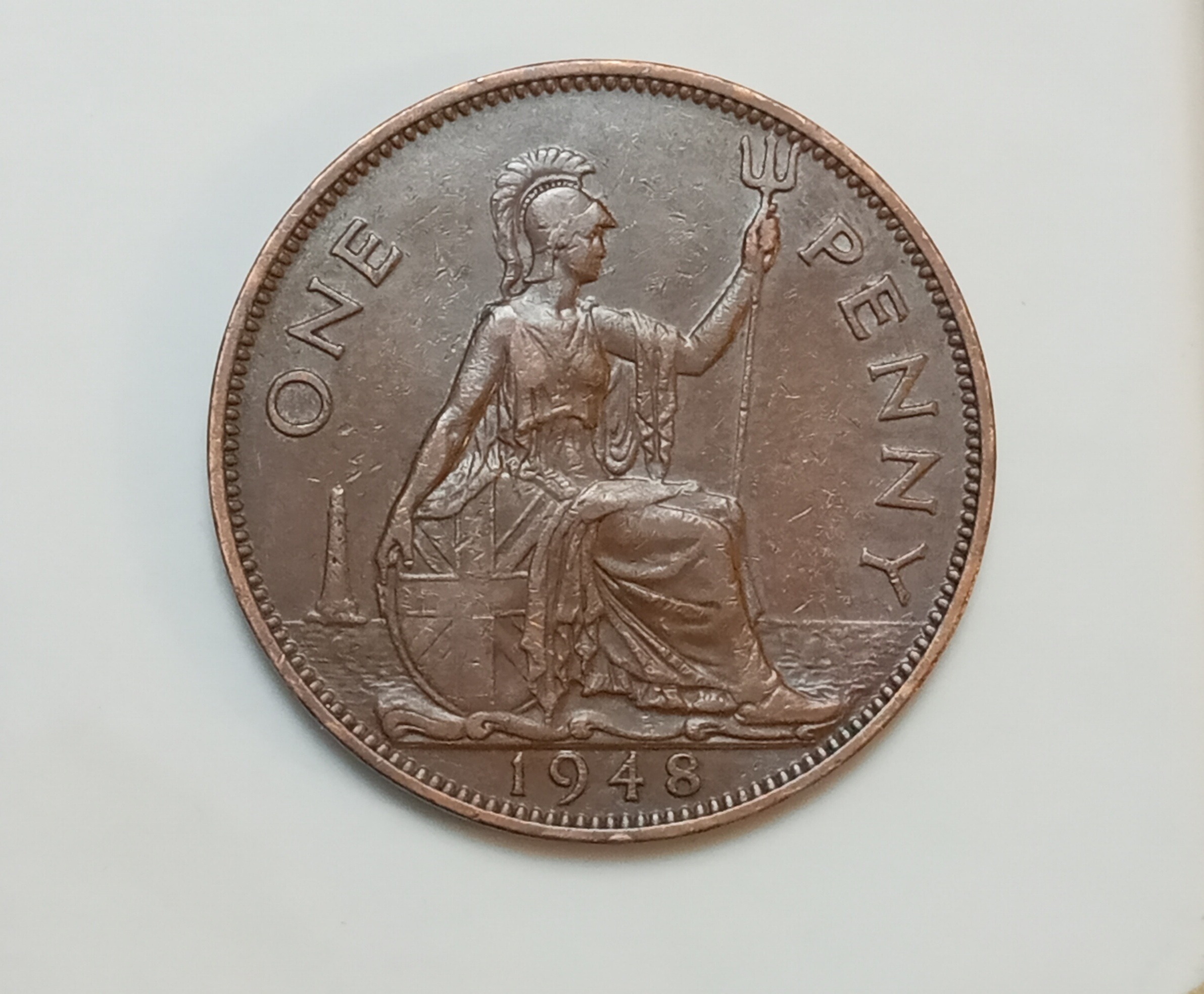 سکه زیبا و کمیاب 1 پنی جرج ششم 1948