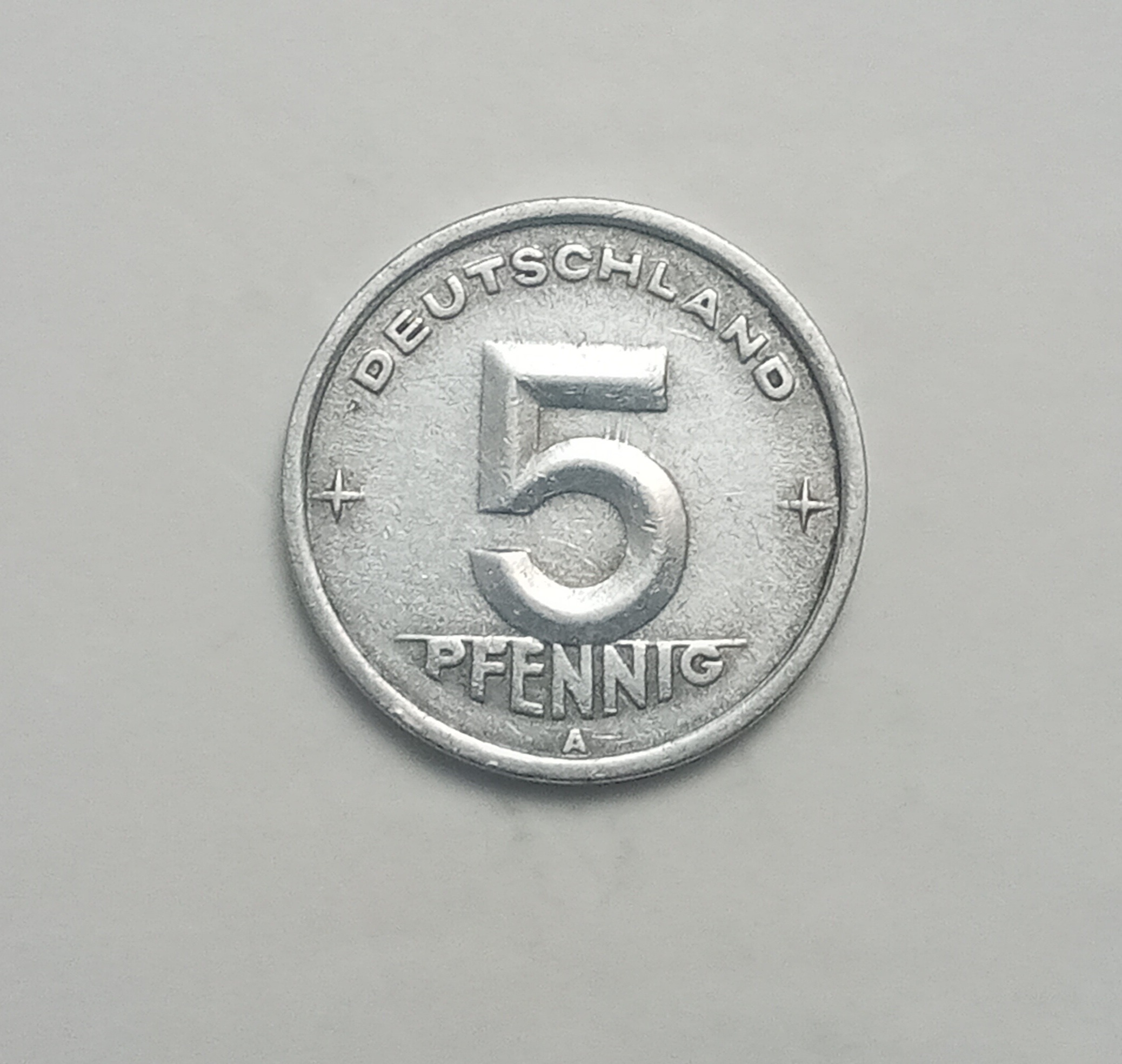 سکه بسیار کمیاب 5 فنیگ آلمان شرقی 1948