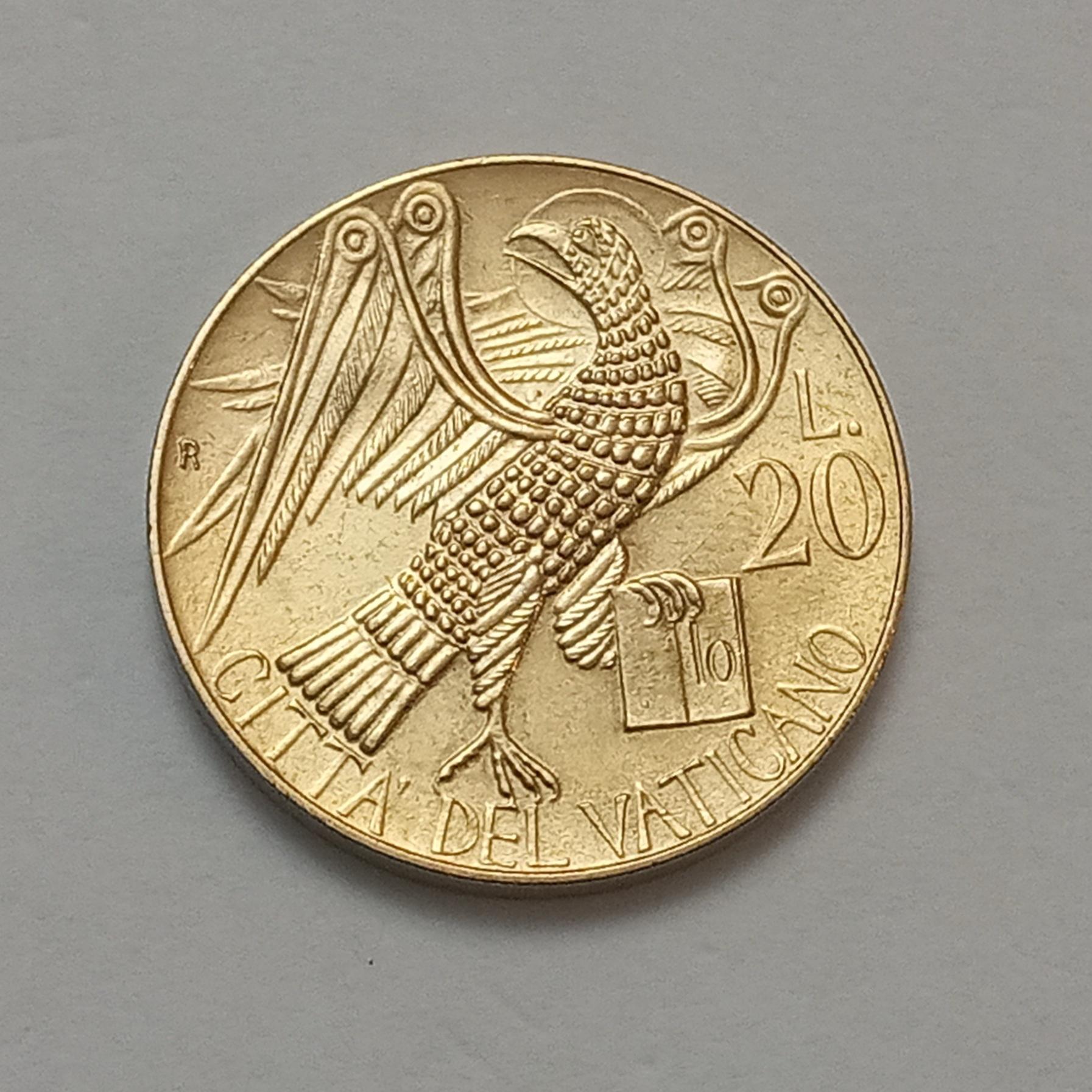 سکه زیبا و نایاب 20 لیره واتیکان پاپ ژان پل دوم