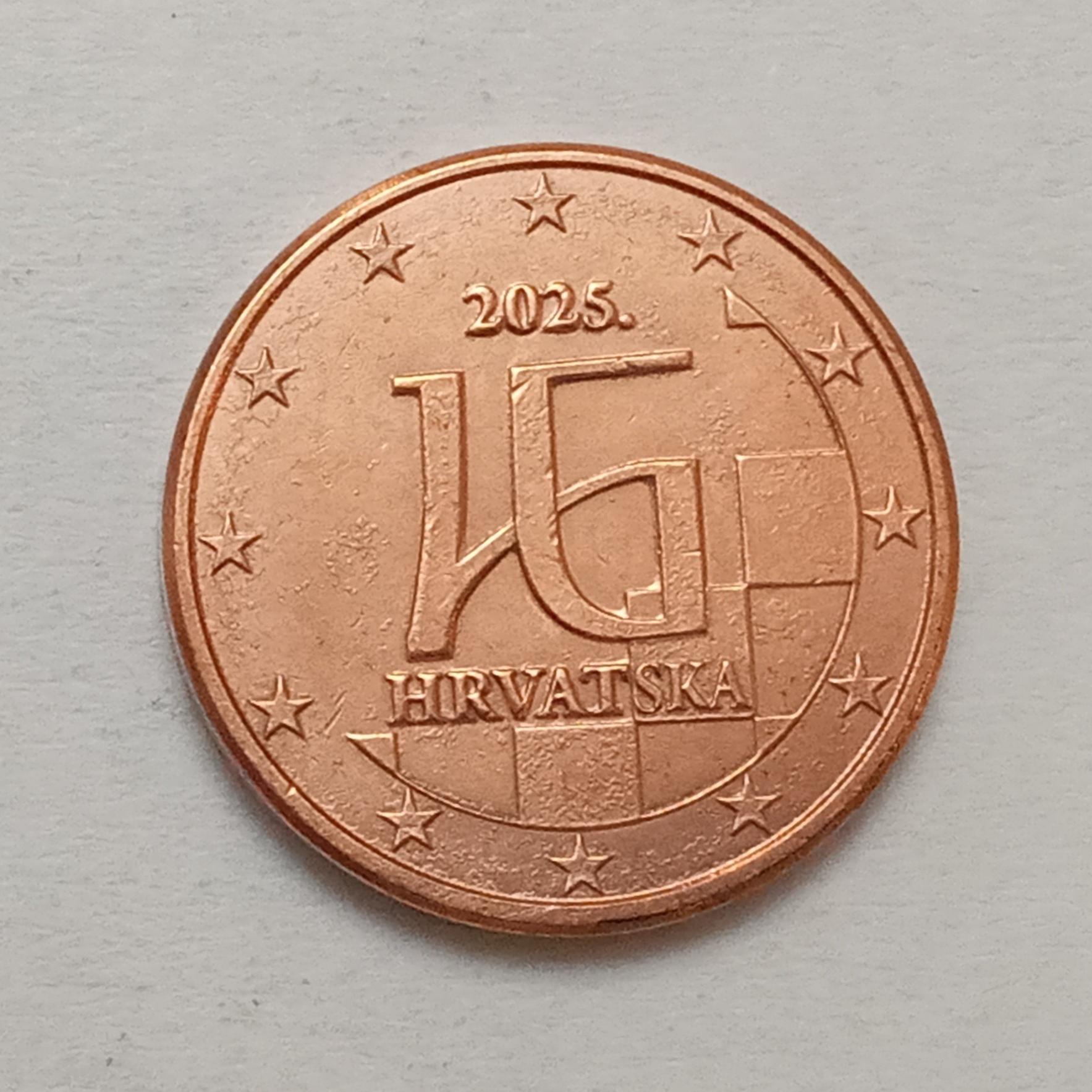 سکه زیبا و نایاب 1 سنت یورو کرواسی 2025