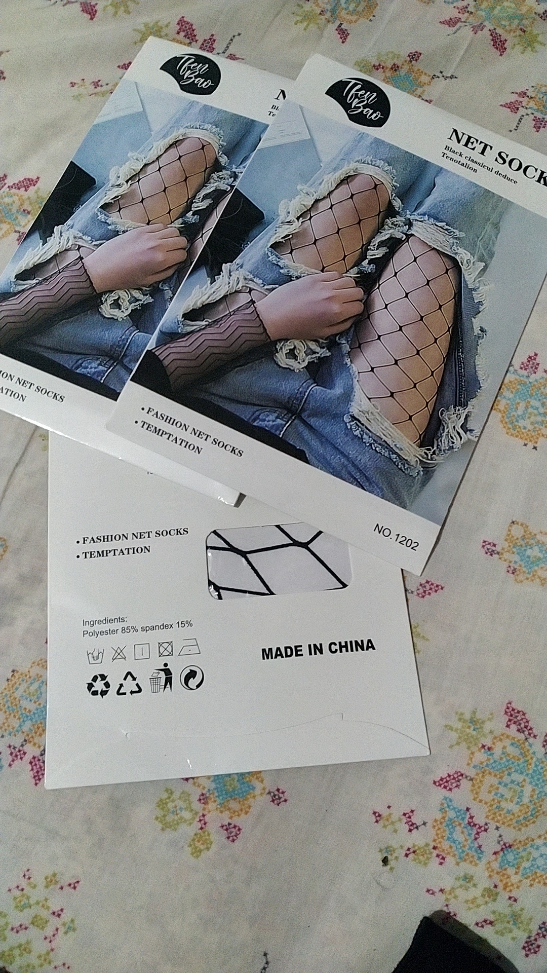 جوراب شلواری خارجی فیشنت مشکی درشت