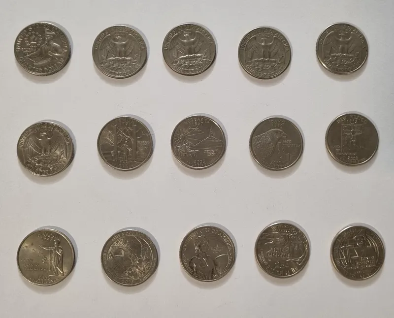 15 عدد سکه 25 سنت یادبودی آمریکا