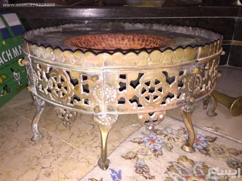 منقل برنجی طرح دار