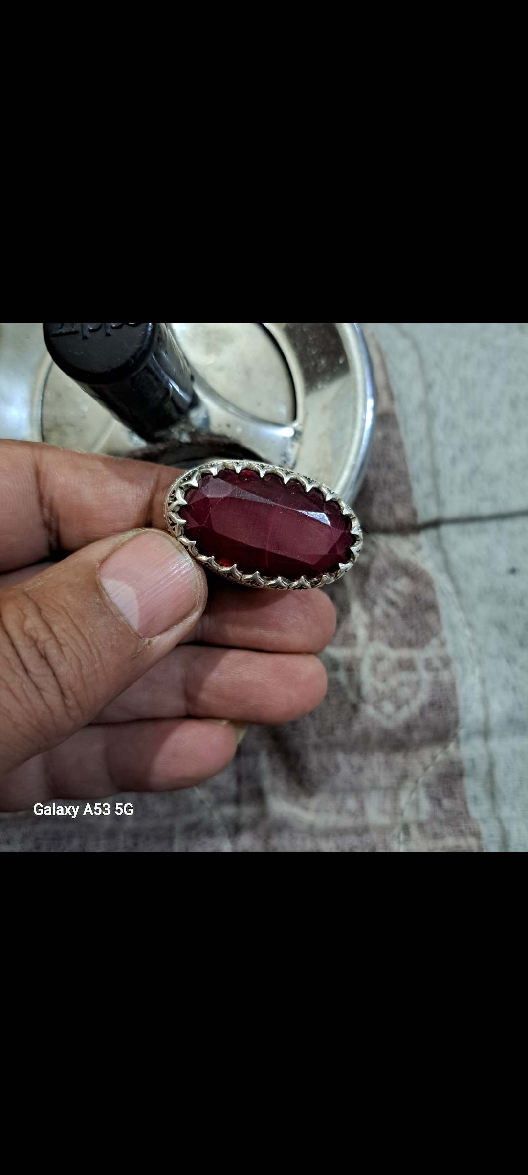 انگشتر یاقــــوت اصـــل نقره عیاربالا