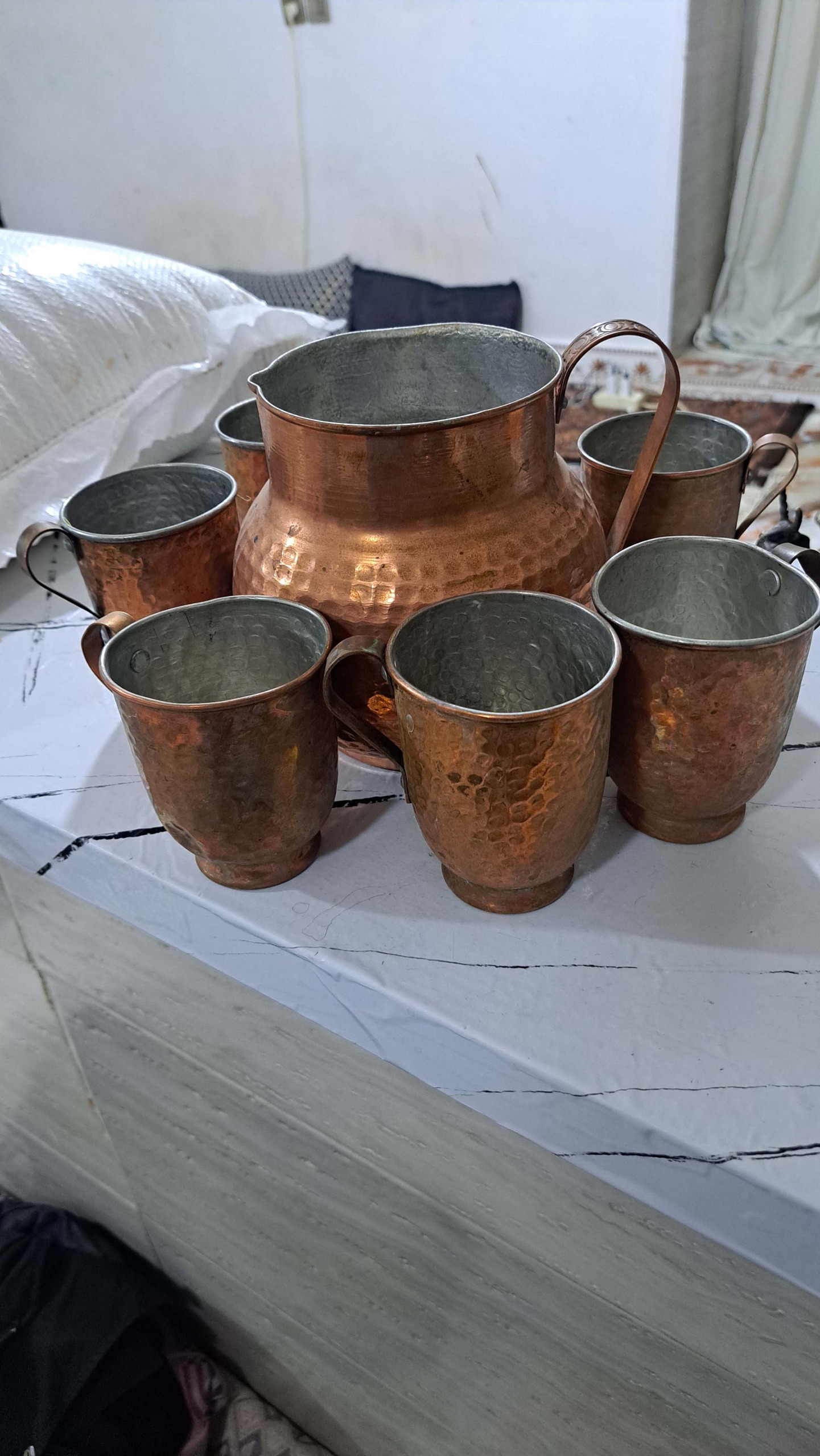 تنگ و لیوان مسی ،سرویس