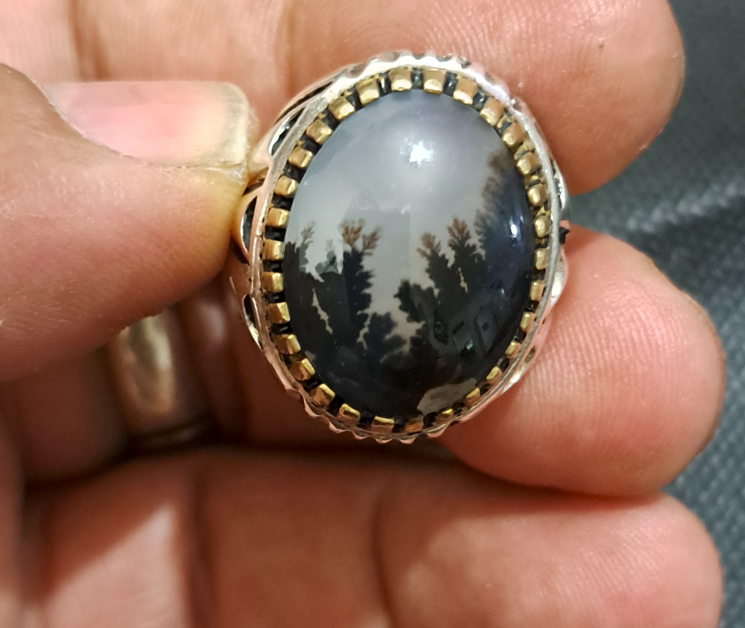 انگشتر نقره شجر معدنی