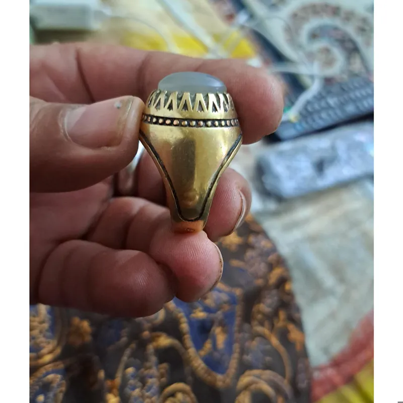 انگشترنقره عقیق ،نقره طلایی