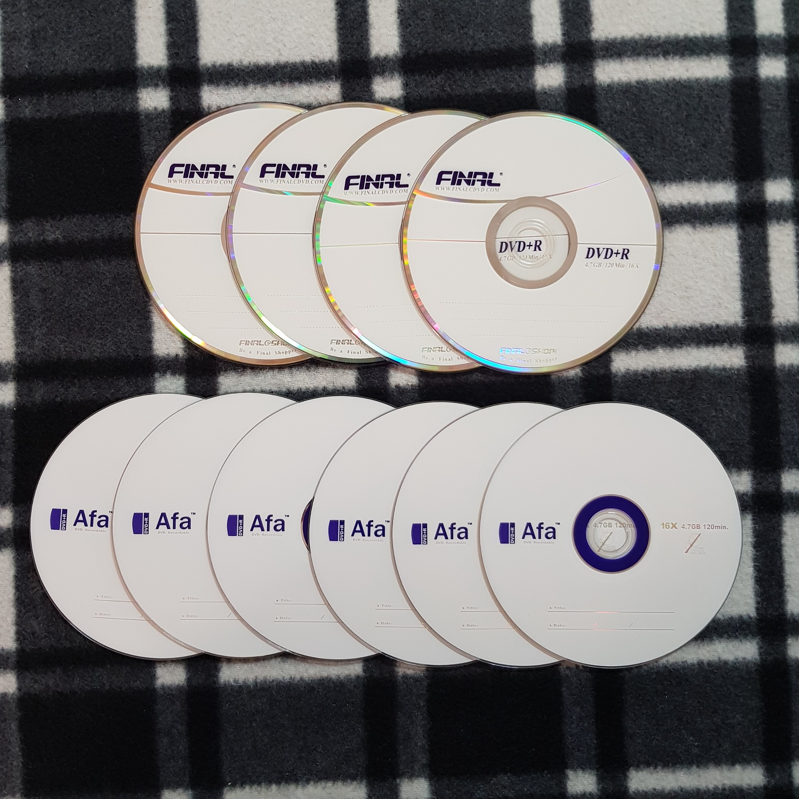 10 عدد DVD خام برند Afa و Final - قیمت با هم