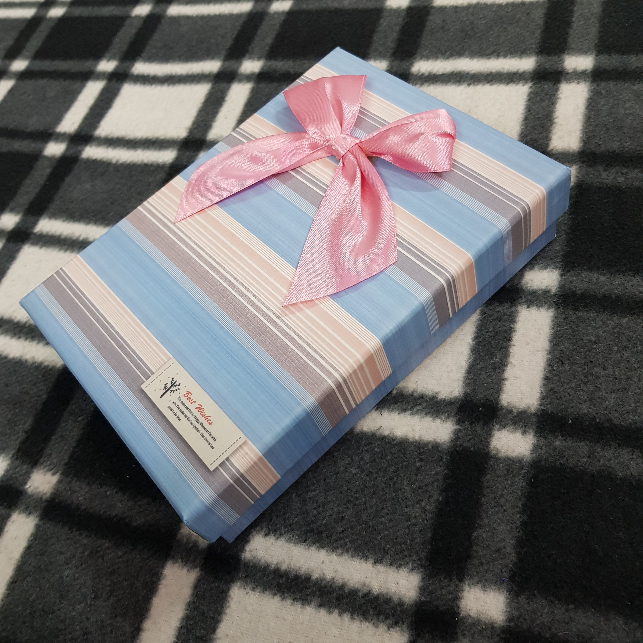 جعبه هدیه آبی (19 در 13.5 در 4.5 سانتیمتر)