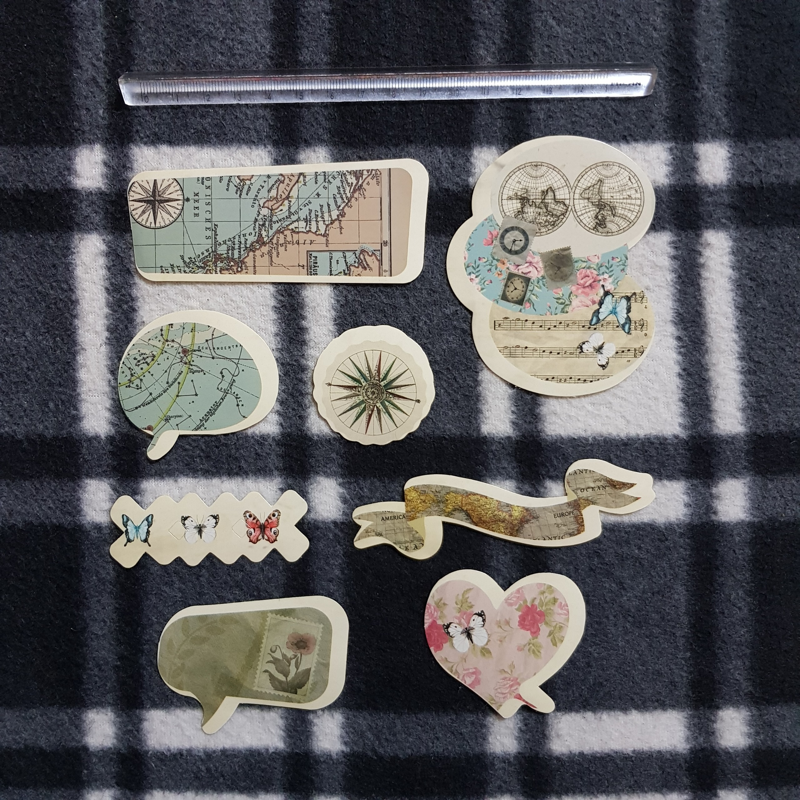 برچسب اسکرپ بوک (8 عدد) - برند رنگی رنگی