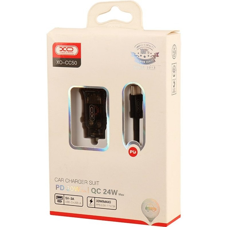 شارژر فندکی فست شارژ XO XO-CC50 QC3.0 PD 3A 33W