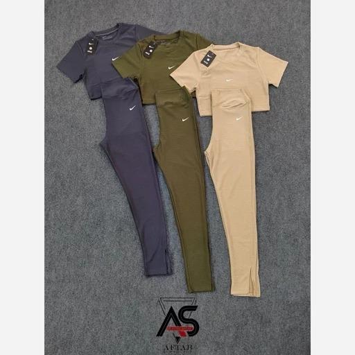 ست کراپ و لگ چاکدار NIKE ( طرح) سایز لارج تکی