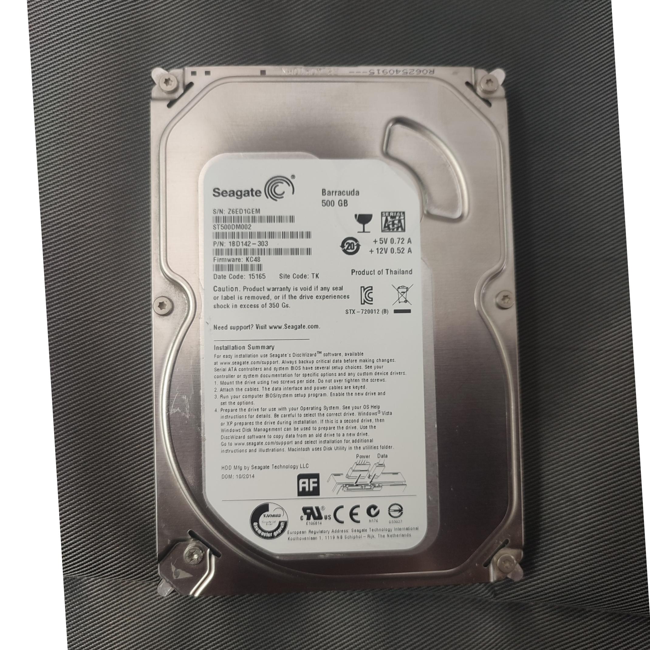 هارد اینترنال استوک 500 Seagate سلامت 96 درصد