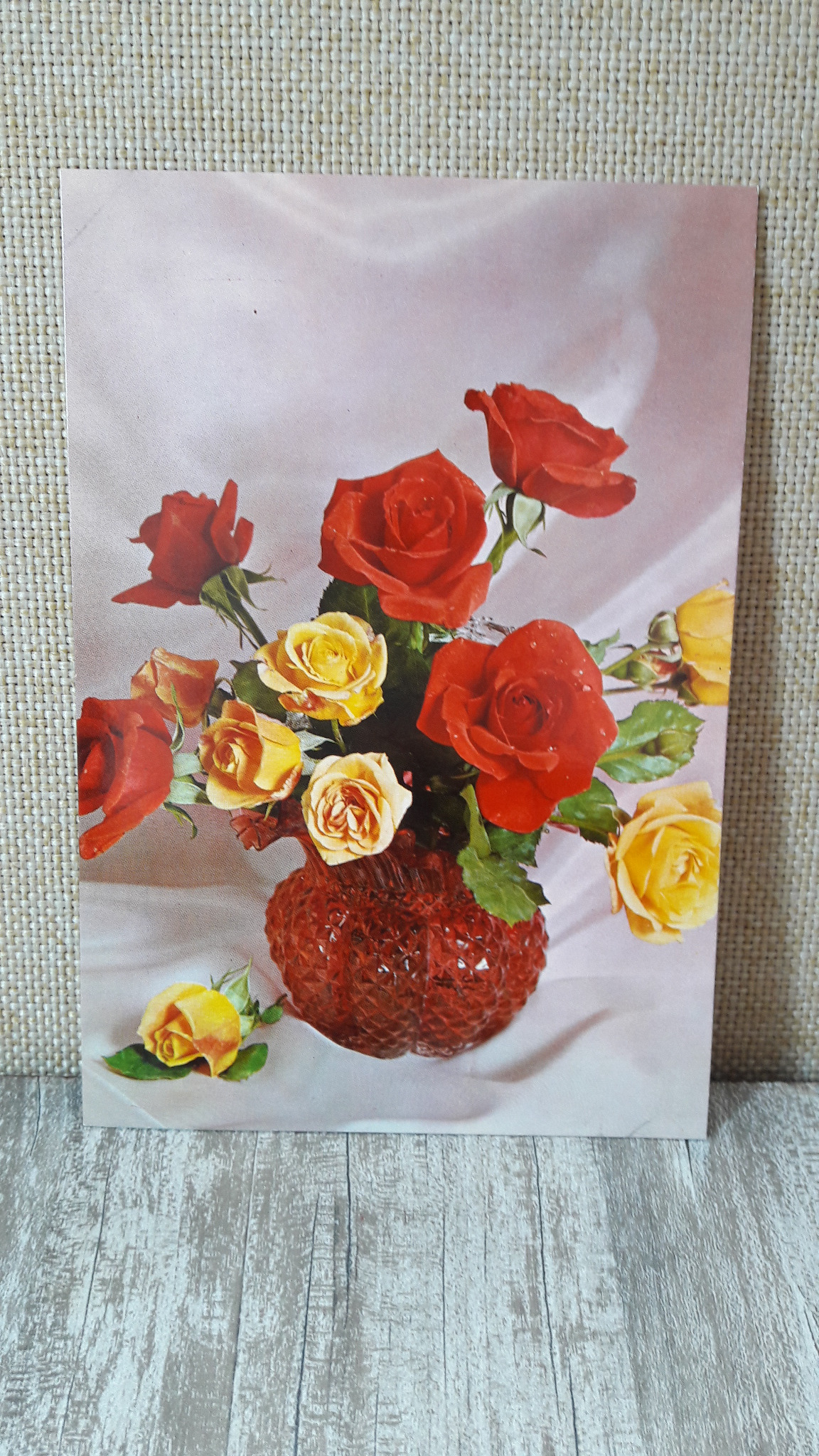 کارت پستال چاپ ایتالیا - گل سرخ