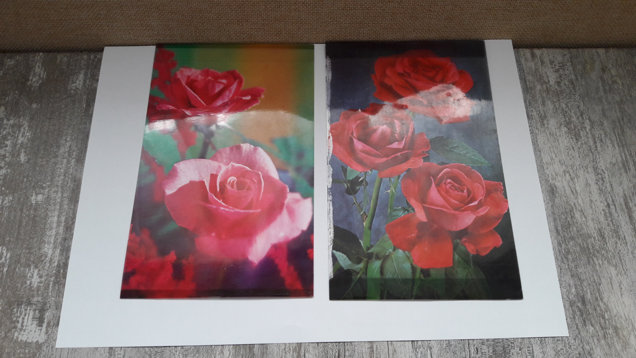 کارت پستال - طلقی - گل - 2 عدد - نایاب