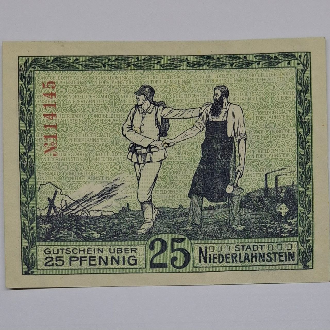 اسکناس نوت گلد آلمان (اضطراری) 25 فینینگ 1971