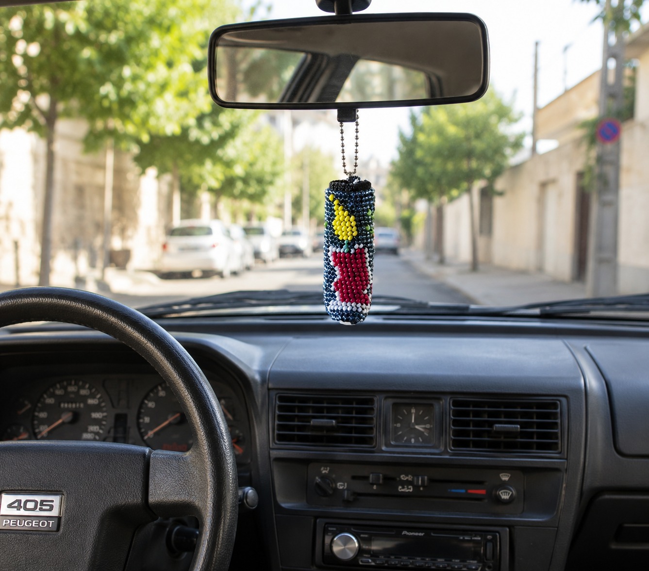 جاکلیدی و جافندکی تمام دستبافت منجوق دوز، نیلی