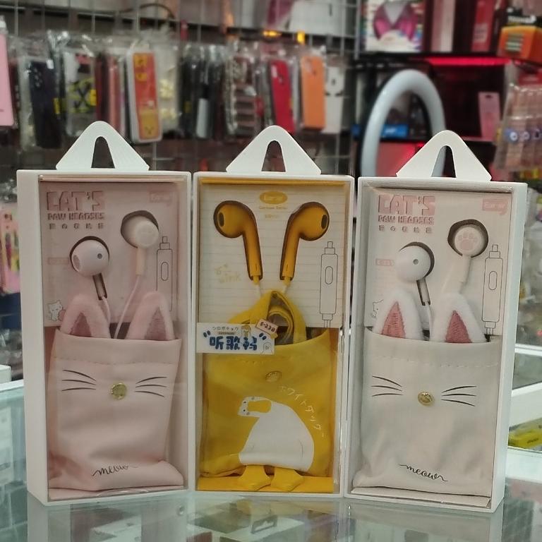 مزایده 3 عدد هندزفری عروسکی با کیف