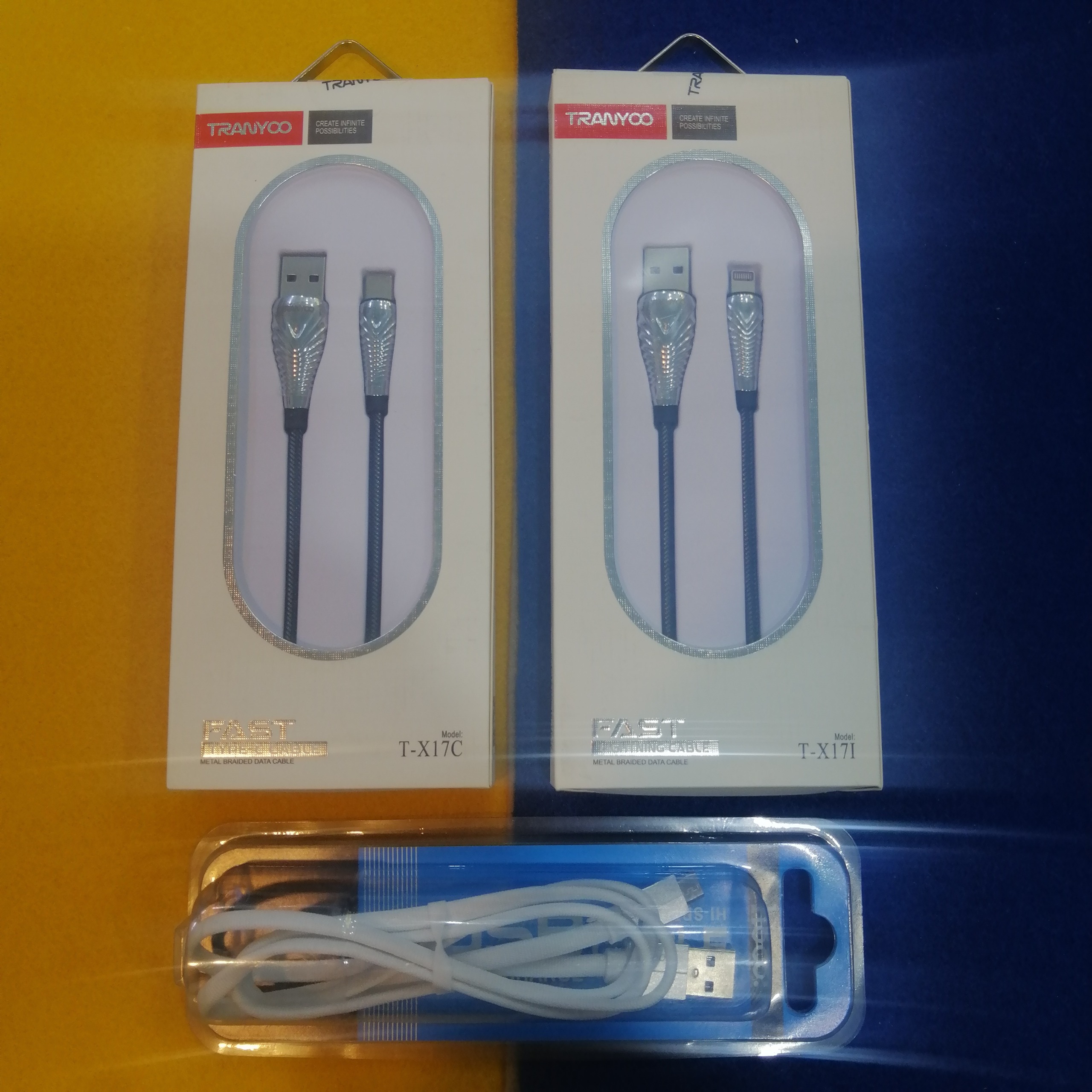 3 عدد کابل ایفون و تایپ سی و اندروید فروش همکار