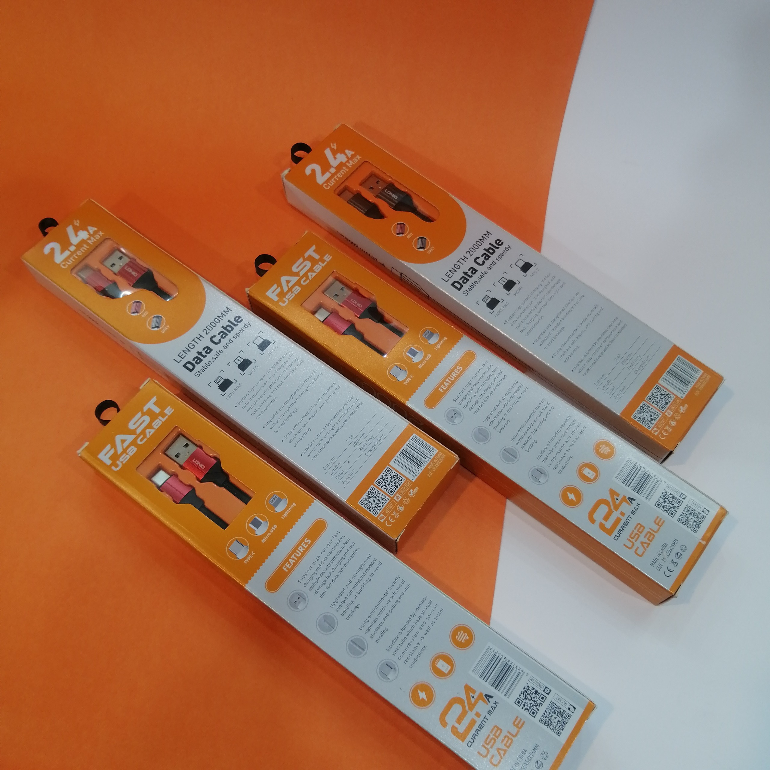 4 عدد کابل 2 متری تایپ سی الدینیو فروش همکار