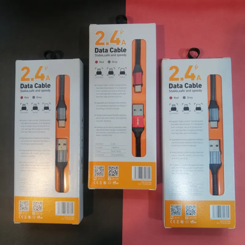 مزایده 3 عدد کابل شارژ تایپ سی الدینیو