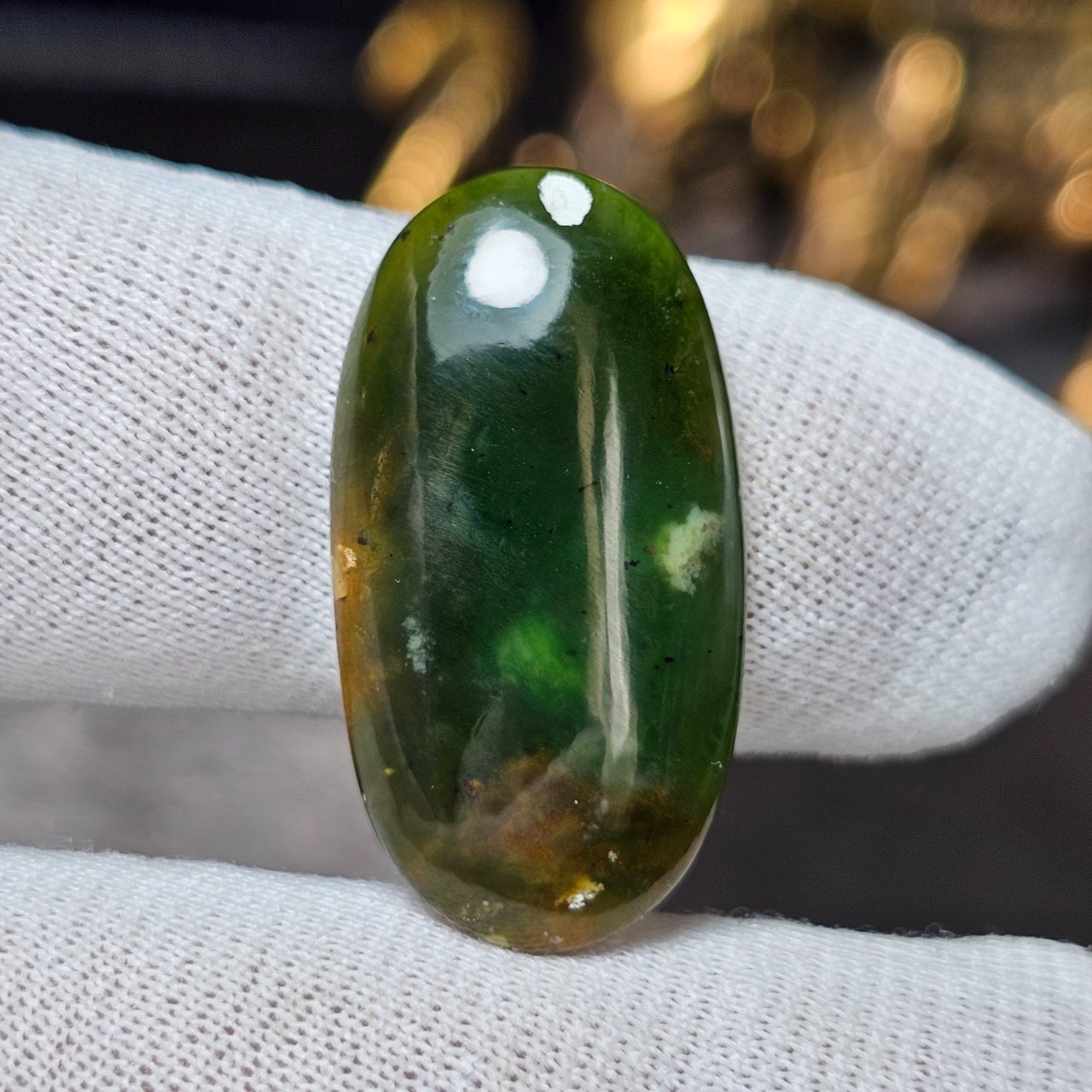 نگین سنگ طبیعی کروم کلسدونی سبز معدنی 36266