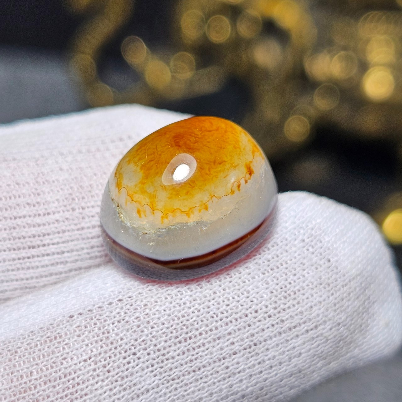  نگین سنگ عقیق سه پوست باباقوری معدنی 36808