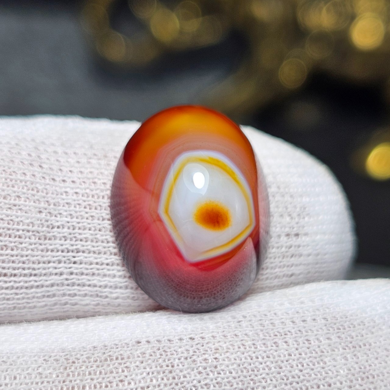  نگین سنگ عقیق سه پوست باباقوری معدنی 36806