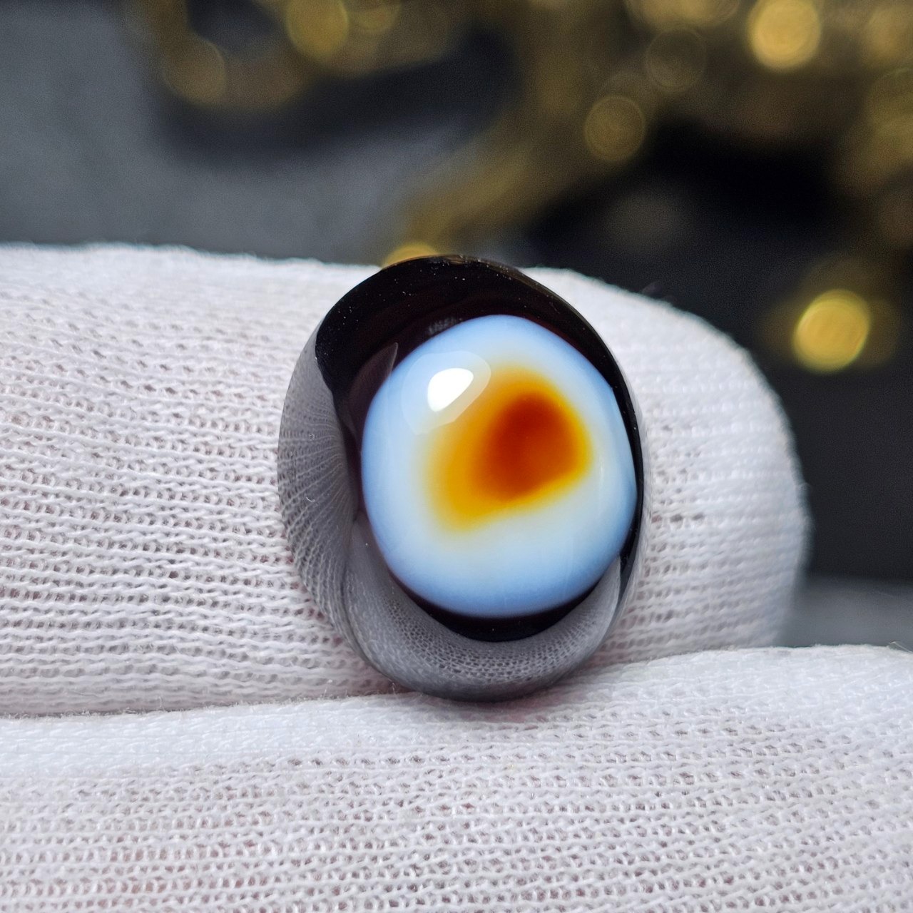  نگین سنگ عقیق سه پوست باباقوری معدنی 36804