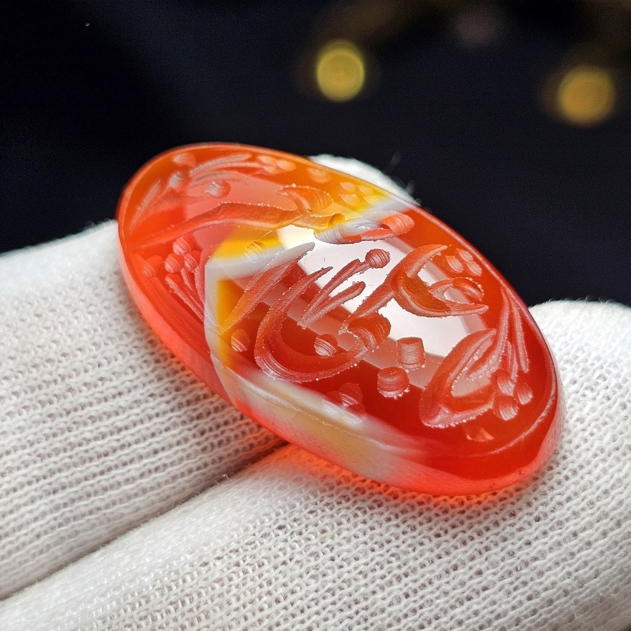 نگین سنگ عقیق معدنی خراسانی با خط دست 37269