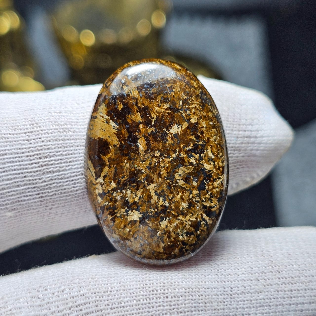 نگین سنگ طبیعی برنزیت معدنی 33893