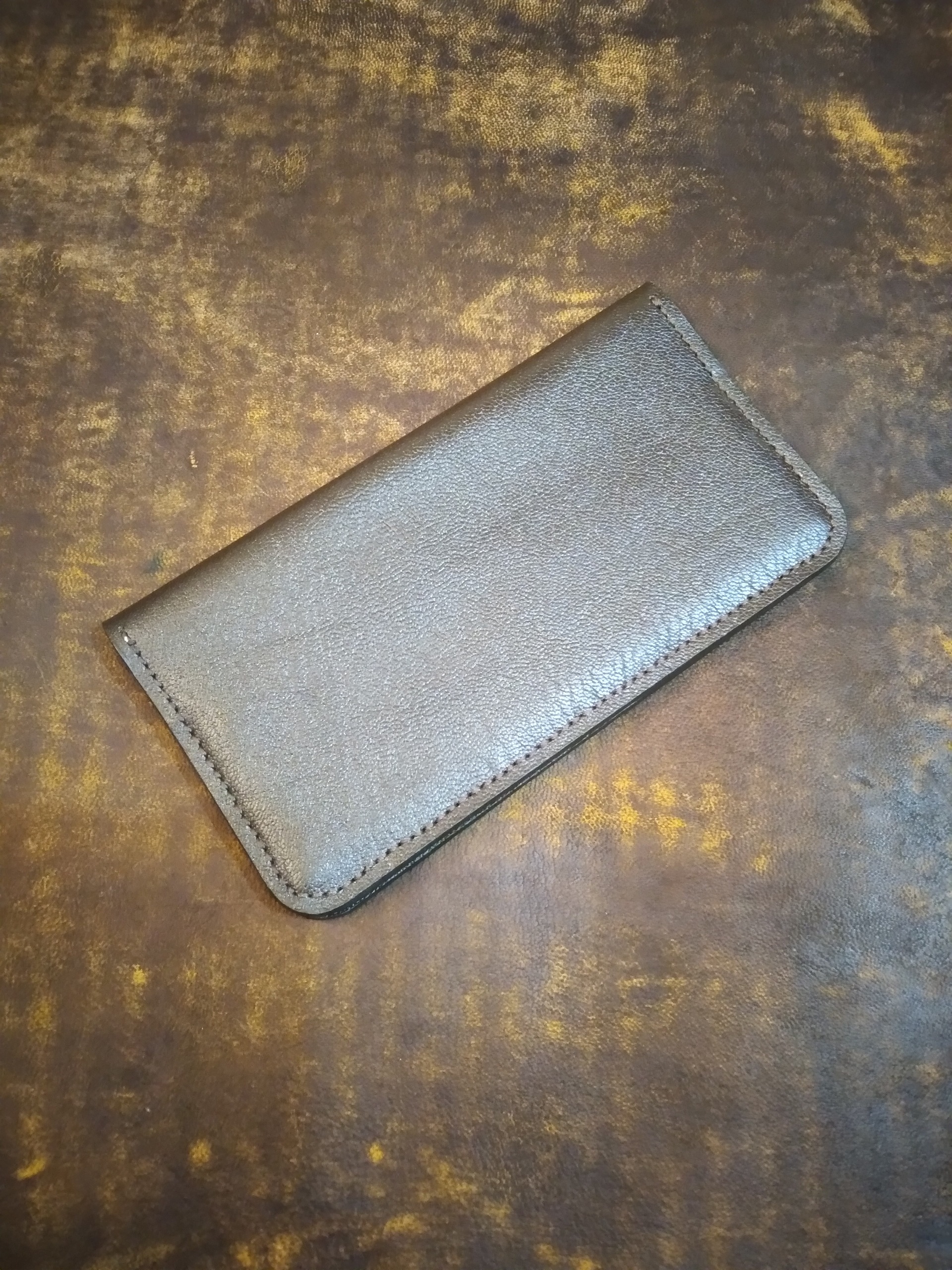 کیف پول مدل کتی چرم طبیعی دست دوز