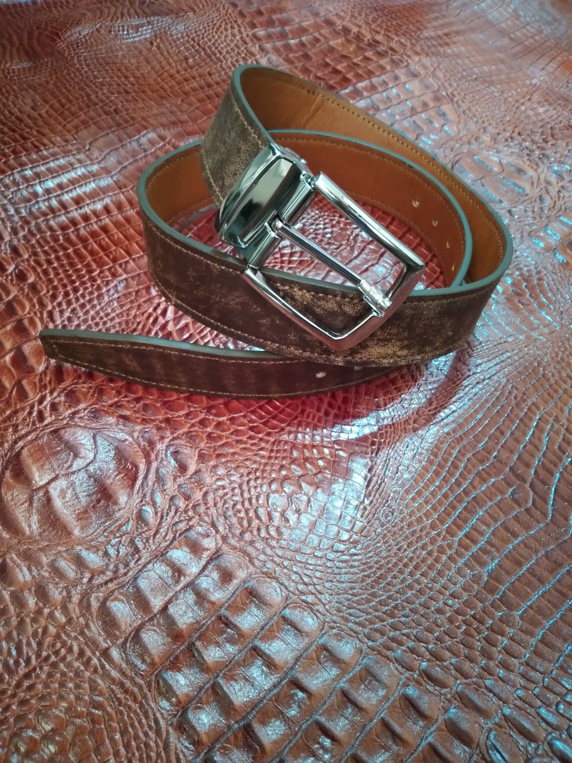 کمربند دو لایه چرم طبیعی صد در صد تولید دستی