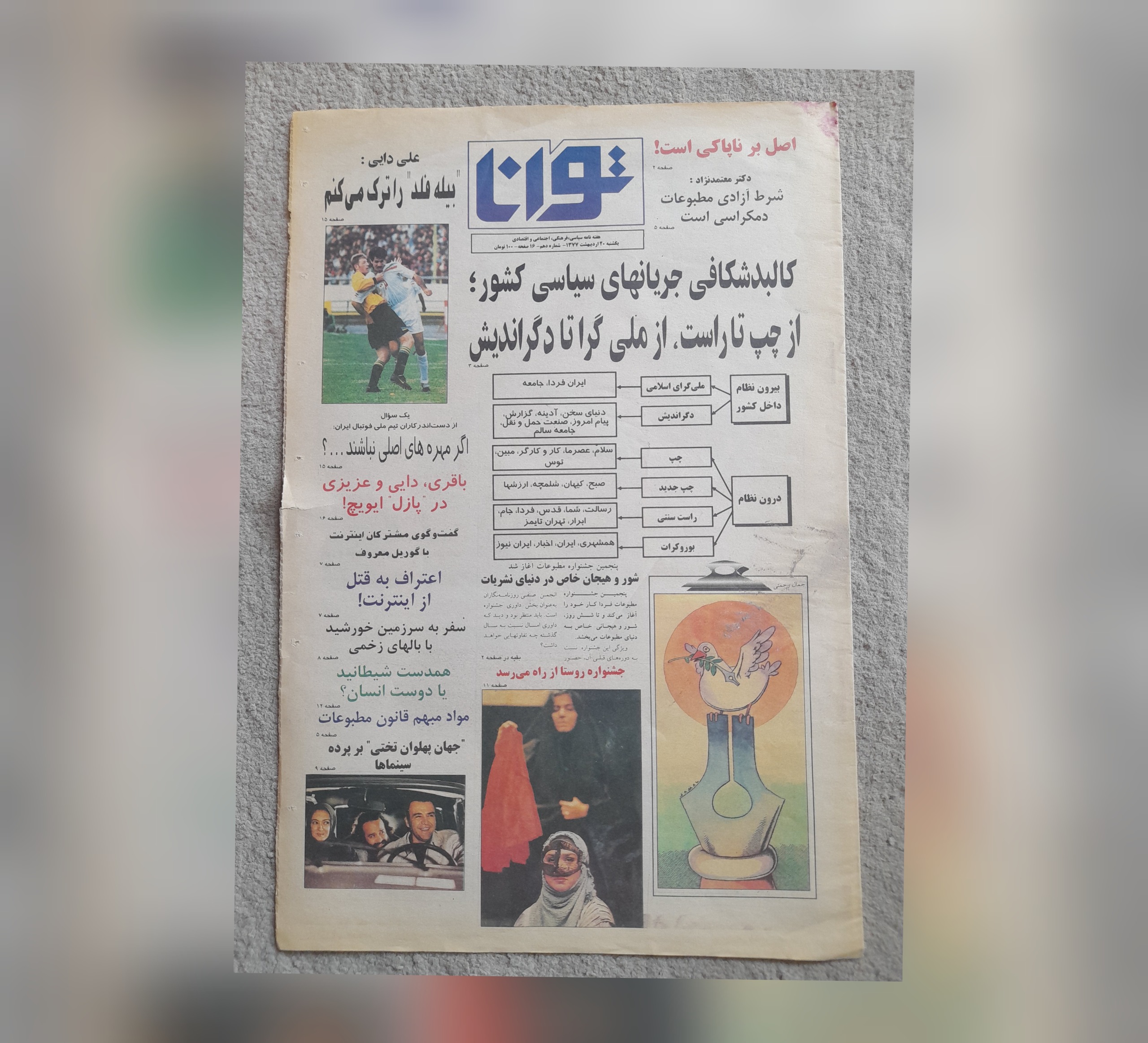 2 نسخه روزنامه توانا، اردیبهشت 1377