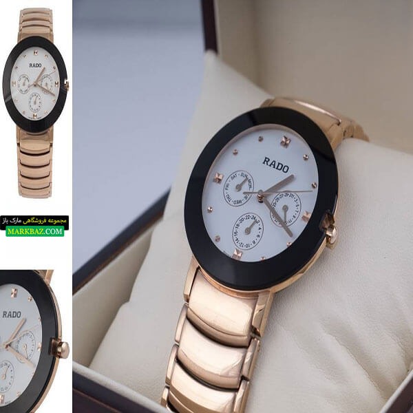 ساعت مچی رادو سه موتوره تقویم دار صفحه سفید کد 631