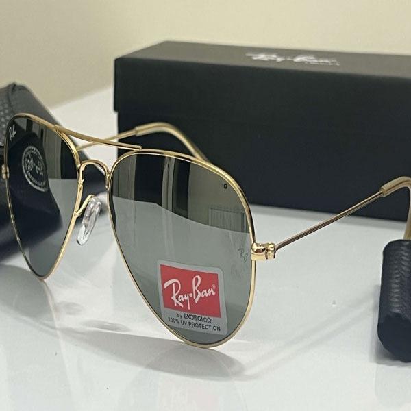 ریبن خلبانی شیشه نقره ای فریم طلایی کد 265