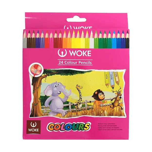 مداد رنگی 24 رنگ مقوایی ووک WOKE