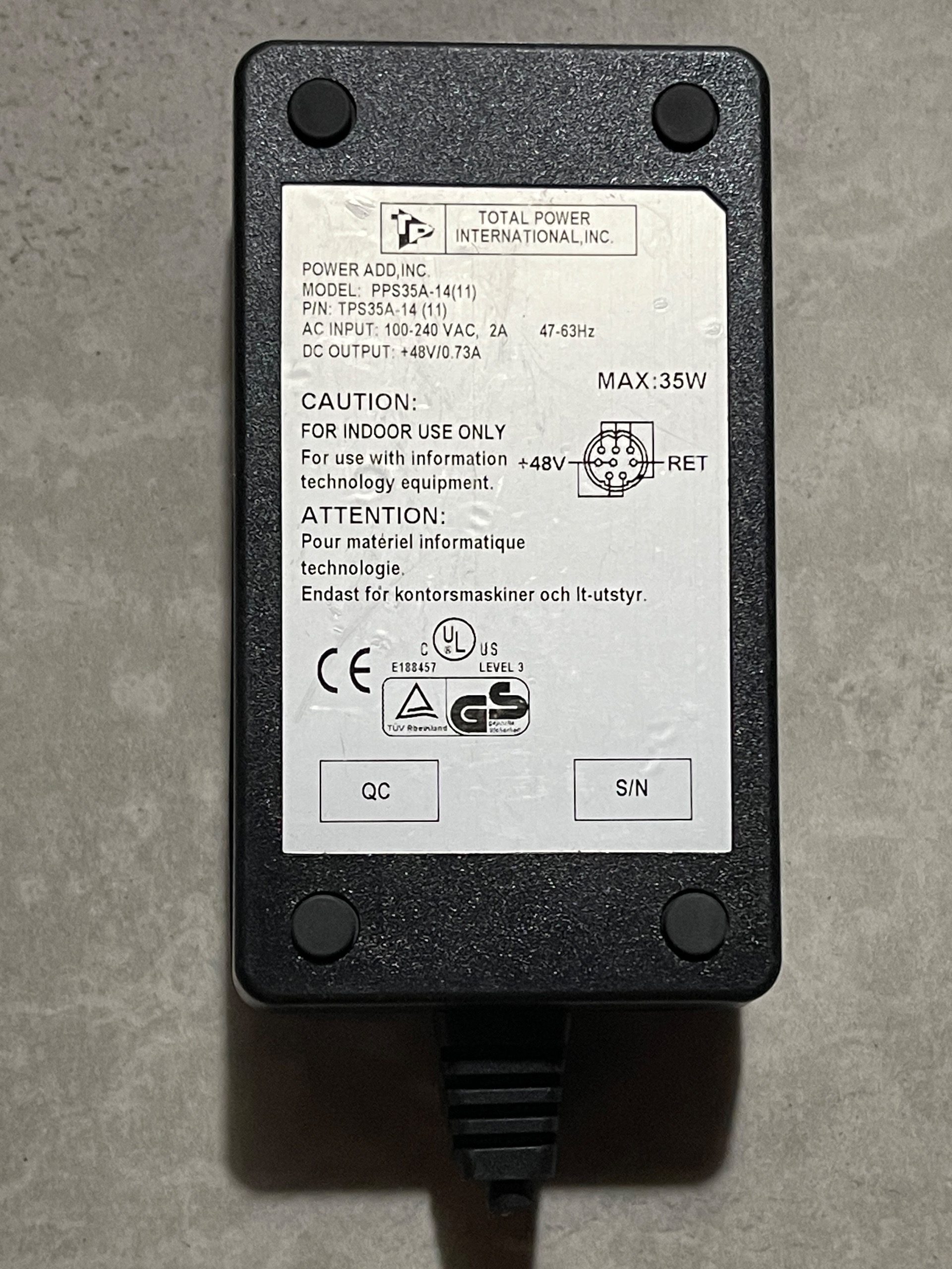 آداپتور سوییچینگ  48v 730ma