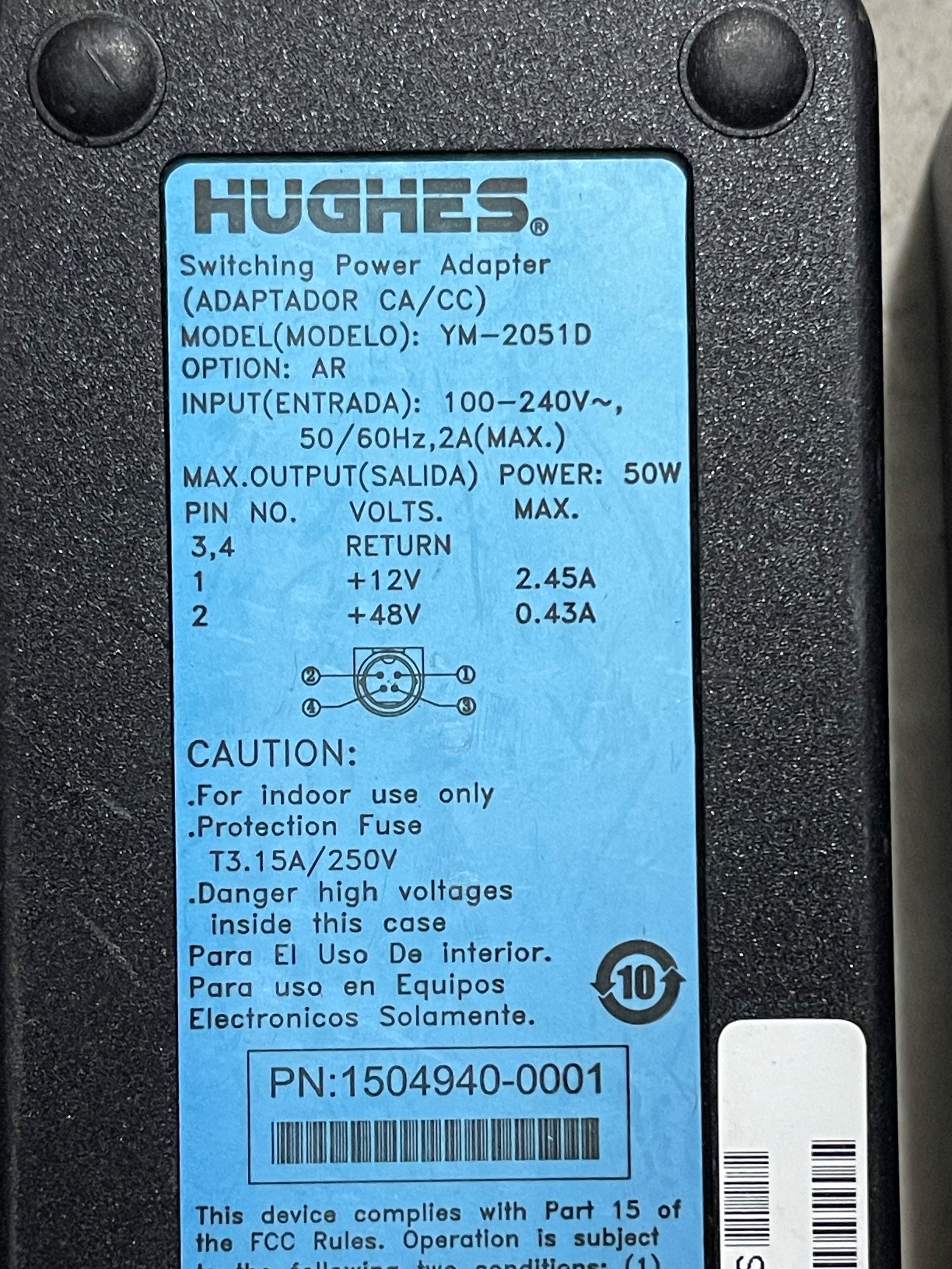 آداپتور سوییچینگ 12v 2.45A و 48v 430mA hughes