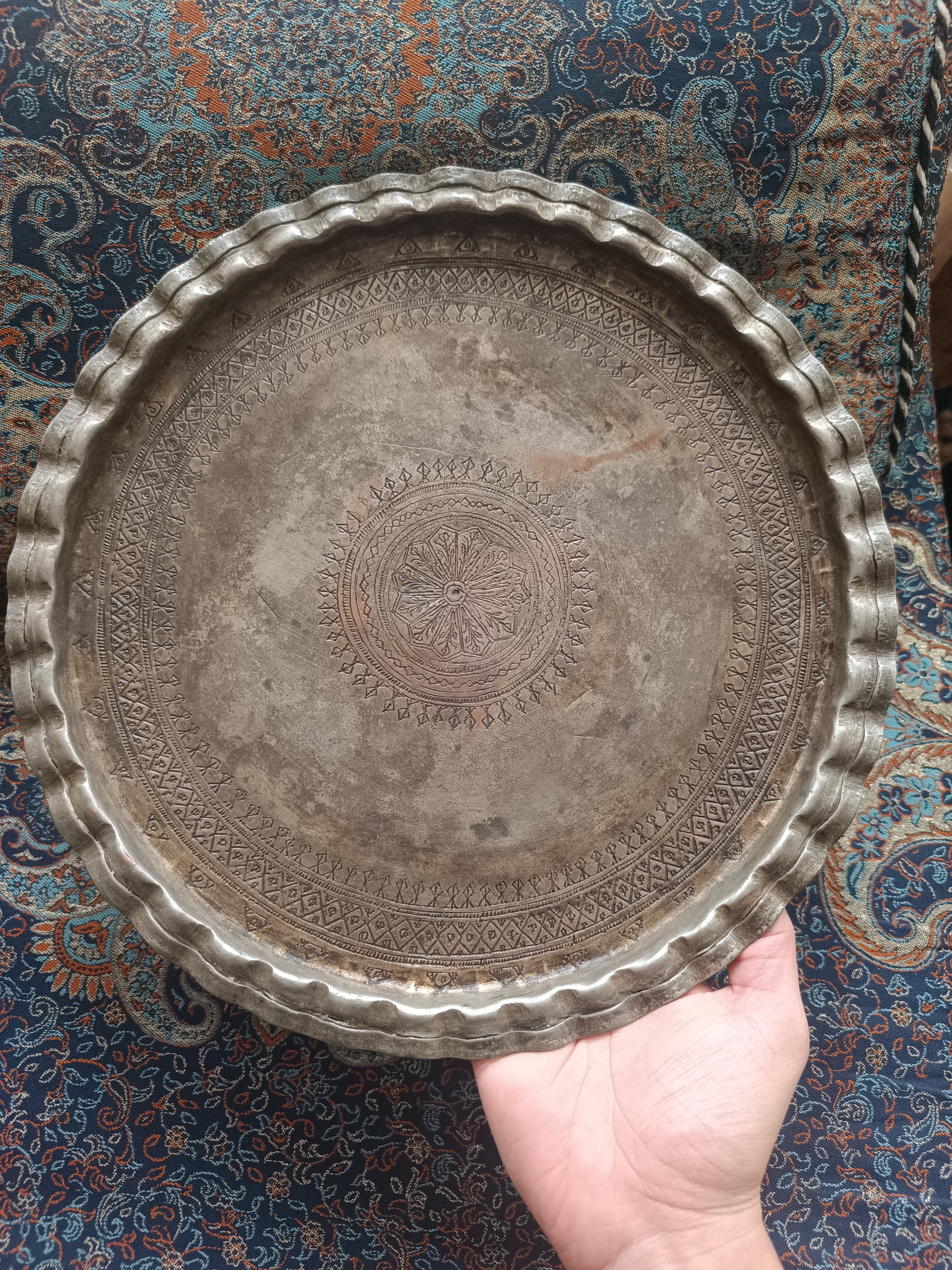 سینی قلم یزدی کهنه