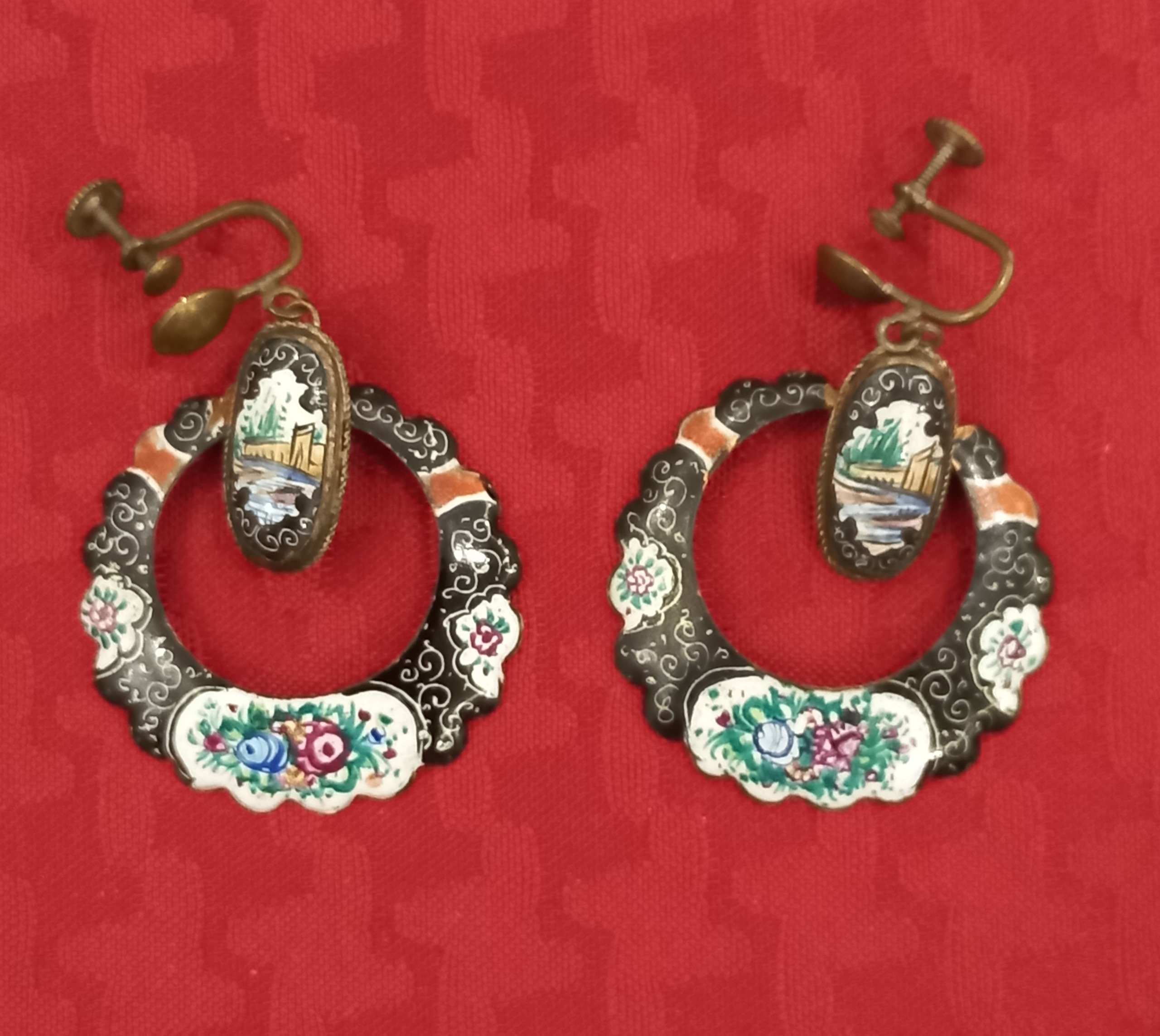 گوشواره میناکاری آنتیک