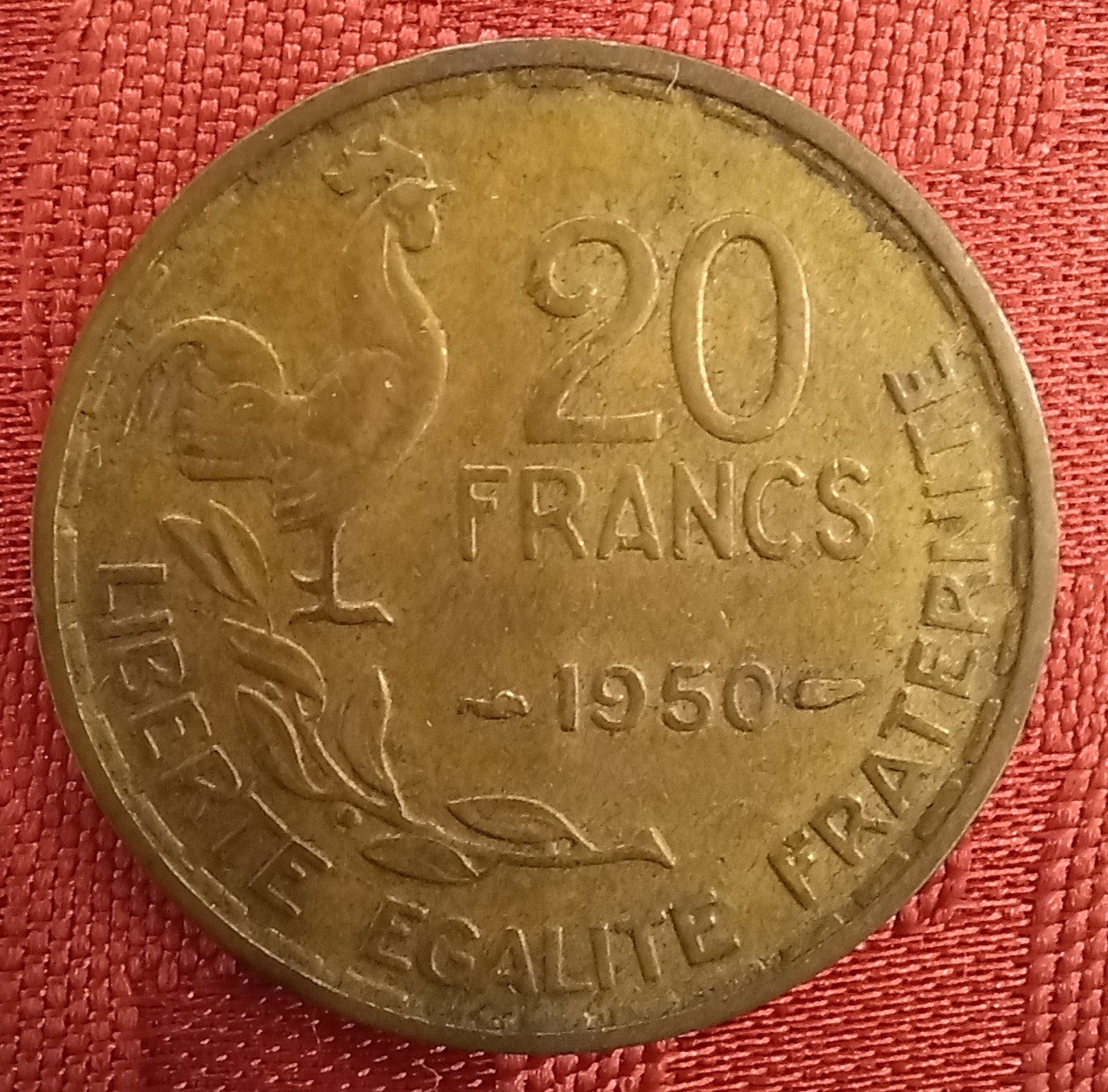 سکه 20 فرانک فرانسه 1950