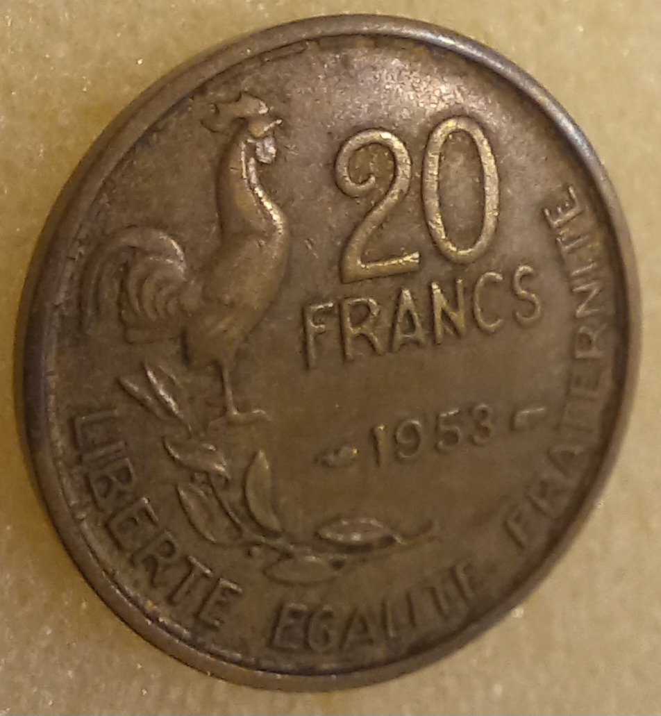 سکه 20 فرانک فرانسه 1953