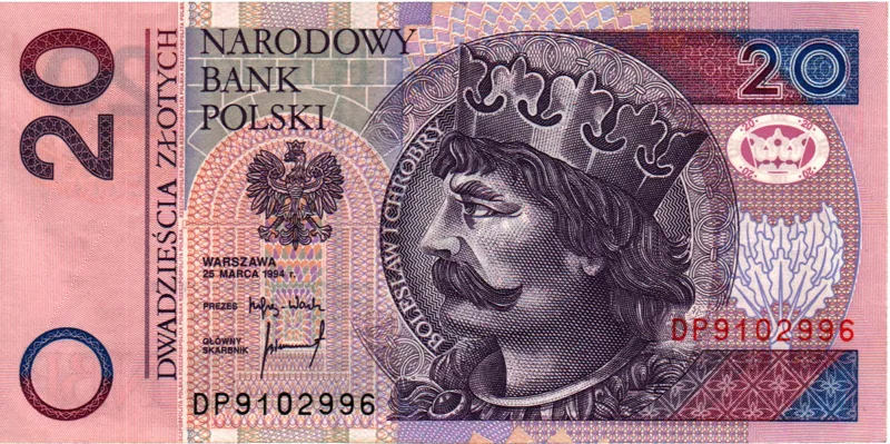 اسکناس 20 زلوتی لهستان 1994