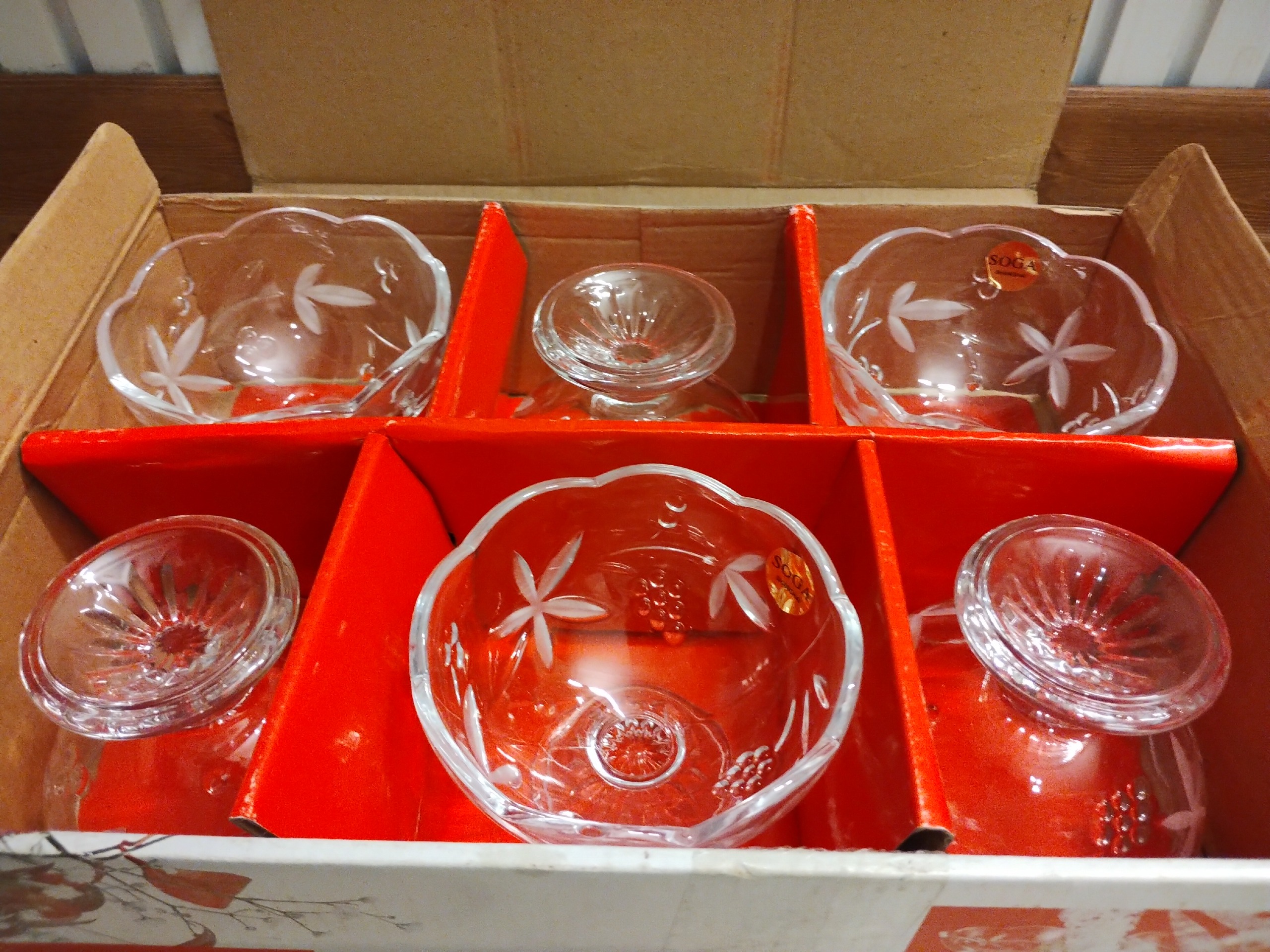 ست 6 تایی پیاله / بستنی خوری اصل سوگا ژاپن SOGA